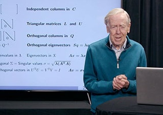 Gilbert Strang presenting, from MIT OpenCourseWare RES.18-010: A 2020 Vision of Linear Algebra